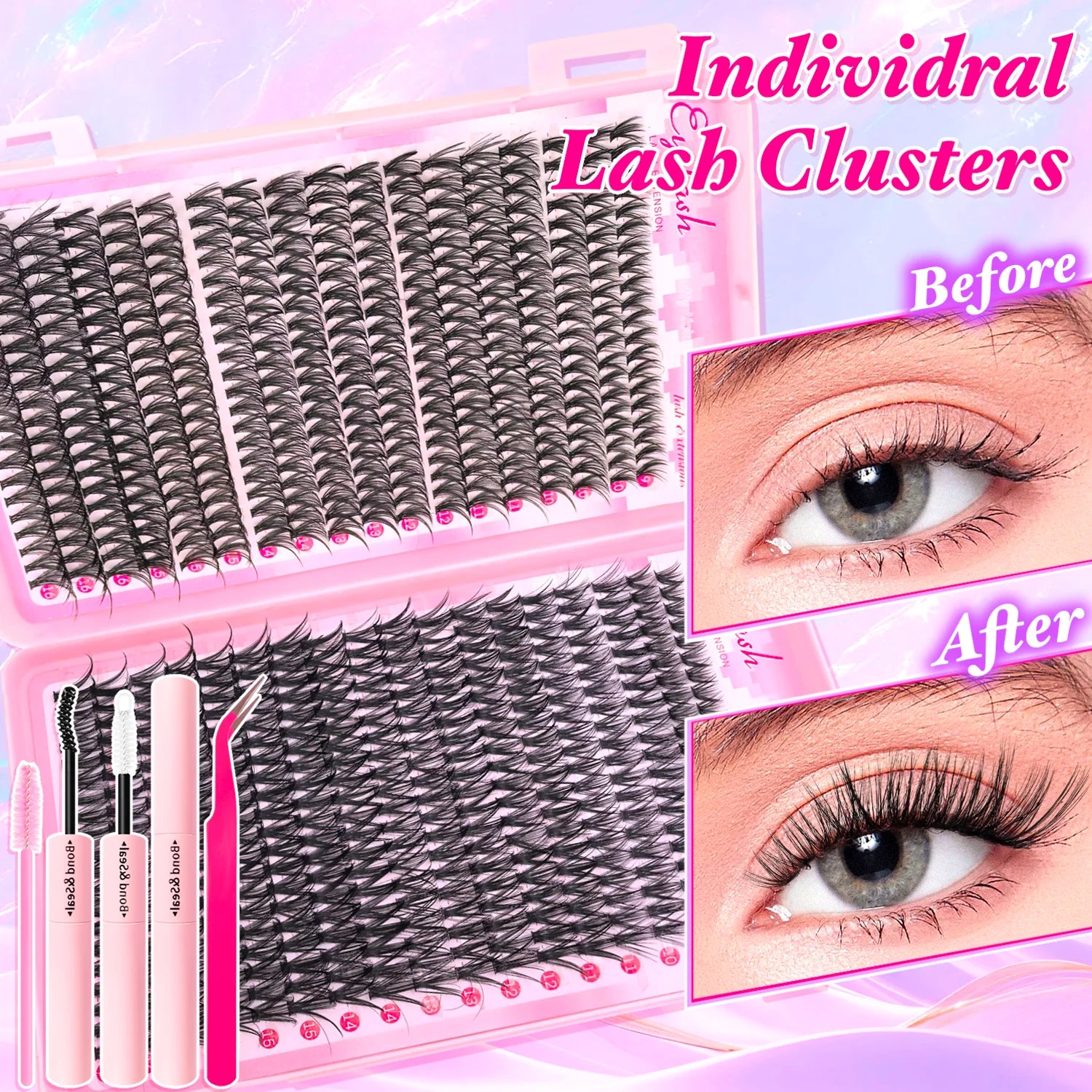 Bold Fluff Lash Extension Kit – Natural-Looking DIY Lashes
