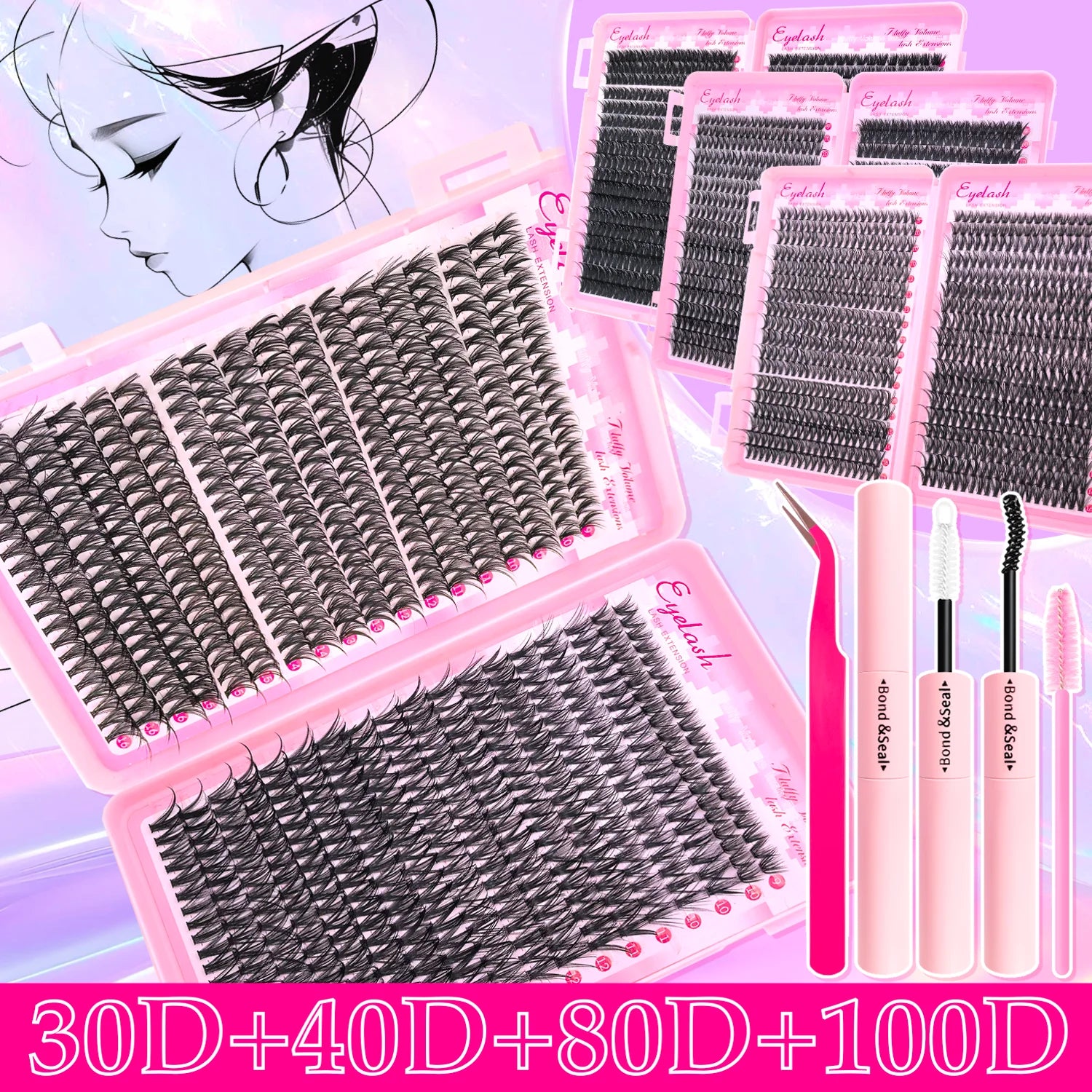 Bold Fluff Lash Extension Kit – Natural-Looking DIY Lashes